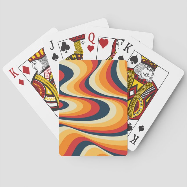 Farbenfrohes abstraktes Wirbeldesign Spielkarten (Rückseite)