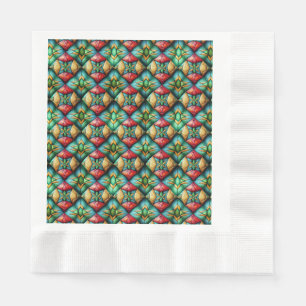 Farbenfrohes afrikanisch inspiriertes geometrische serviette