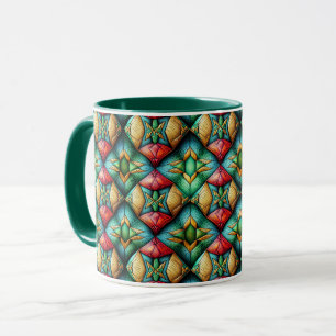 Farbenfrohes afrikanisch inspiriertes geometrische tasse