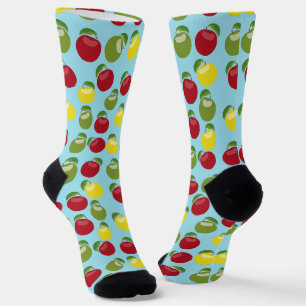 Farbenfrohes Apfel-Muster Socken