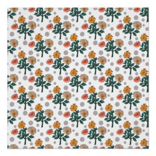 Farbenfrohes Aquarell-Blumenmuster Poster