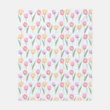 Farbenfrohes Aquarell-Tulpen-Blumenmuster