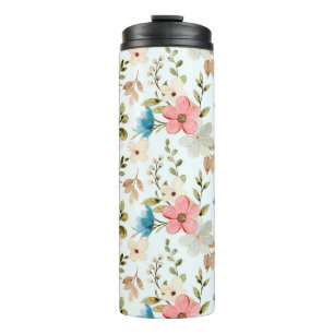 Farbenfrohes Aquarell-Wildblumenmuster Thermosbecher