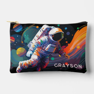Farbenfrohes Astronauten-Weltraum-Personalisiertes Zubehörtasche