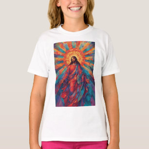 Farbenfrohes Auferstandenes Jesus Christliches Mäd T-Shirt