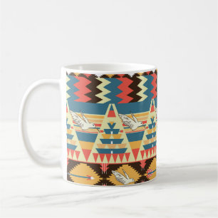 Farbenfrohes Aztekenmuster: Vögel, Blumen. Kaffeetasse