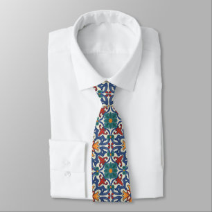 Farbenfrohes Azulejos-Muster Krawatte