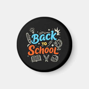 Farbenfrohes Back-to-School-Typografie-Design Magnet