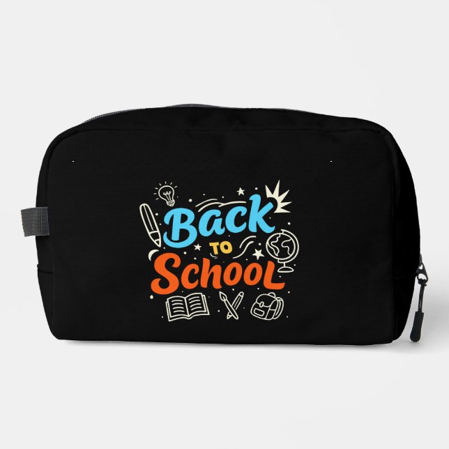 Farbenfrohes Back-to-School-Typografie-Design Waschbeutel (Vorderseite)