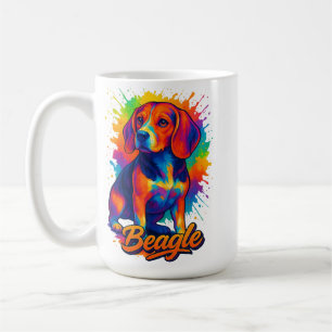 Farbenfrohes Beagle Pop-Art – Lebendiges Hundeport Kaffeetasse