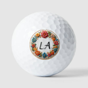 Farbenfrohes besticktes Alphabet-Design Golfball