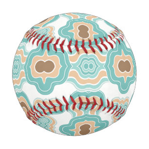 Farbenfrohes blau/braun/beiges Medaillon Baseball