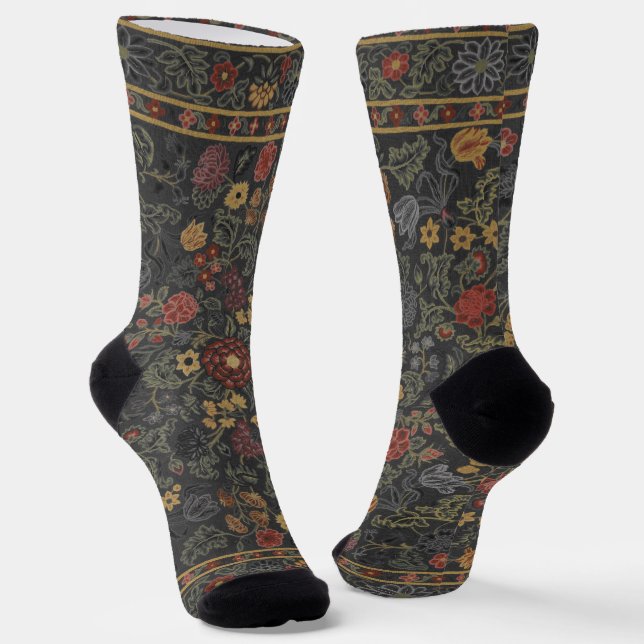 Farbenfrohes Blumen-Teppichmuster Socken (Gewinkelt)