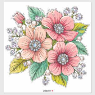 Farbenfrohes Blumenbouquet Aufkleber