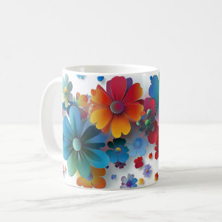 Farbenfrohes Blumendesign, Helles Muster Lebendige Kaffeetasse
