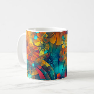 Farbenfrohes Blumendesign, Helles Muster-Trinkgesc Kaffeetasse
