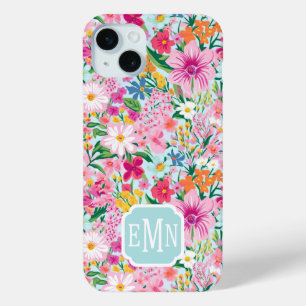 Farbenfrohes Blumengarten-Monogramm Case-Mate iPhone Hülle