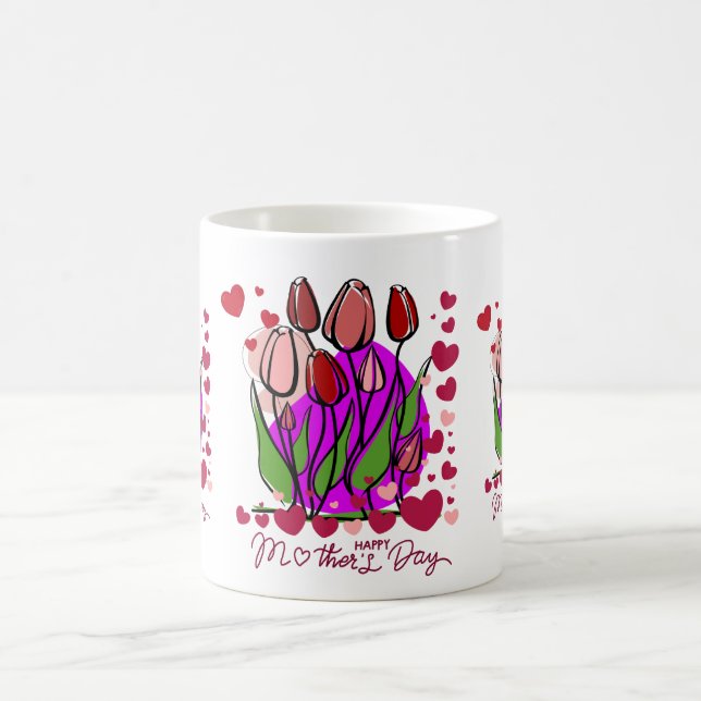 Farbenfrohes Blumengartengeschenkdesign Kaffeetasse (Mittel)