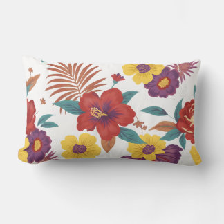 Farbenfrohes Blumenkissen-Design, Blumenliebhaber- Lendenkissen