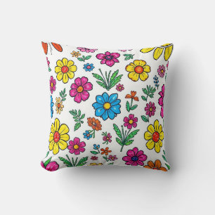 farbenfrohes Blumenkissen  Kissen