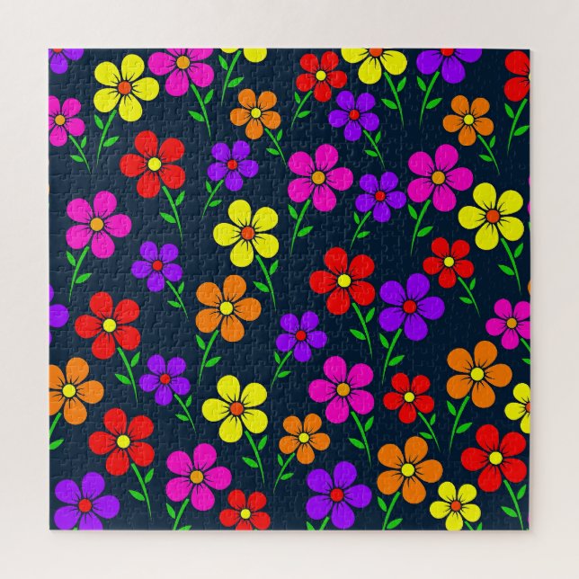 Farbenfrohes Blumenmuster (Vertikal)