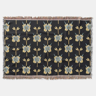 Farbenfrohes Blumenmuster auf Schwarz für die Inne Decke