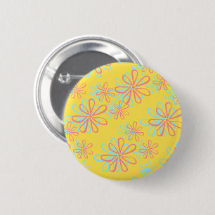 Farbenfrohes Blumenmuster Button