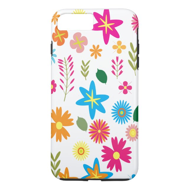 Farbenfrohes Blumenmuster Case-Mate iPhone Hülle (Rückseite)