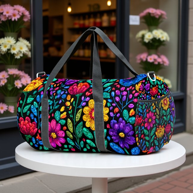 Farbenfrohes Blumenmuster  Duffle Bag (Von Creator hochgeladen)