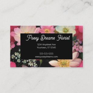 Farbenfrohes Blumenmuster Florist Blumen Designer Visitenkarte
