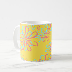 Farbenfrohes Blumenmuster Kaffeetasse