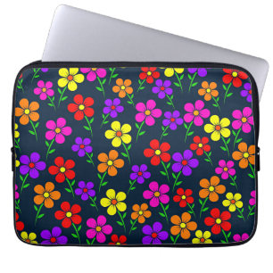 Farbenfrohes Blumenmuster Laptopschutzhülle