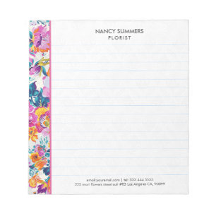 Farbenfrohes Blumenmuster Notizblock