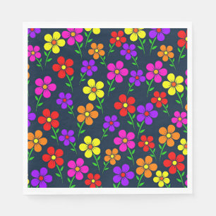 Farbenfrohes Blumenmuster Serviette