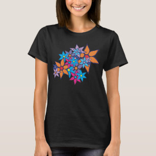 Farbenfrohes Blumenmuster T-Shirt