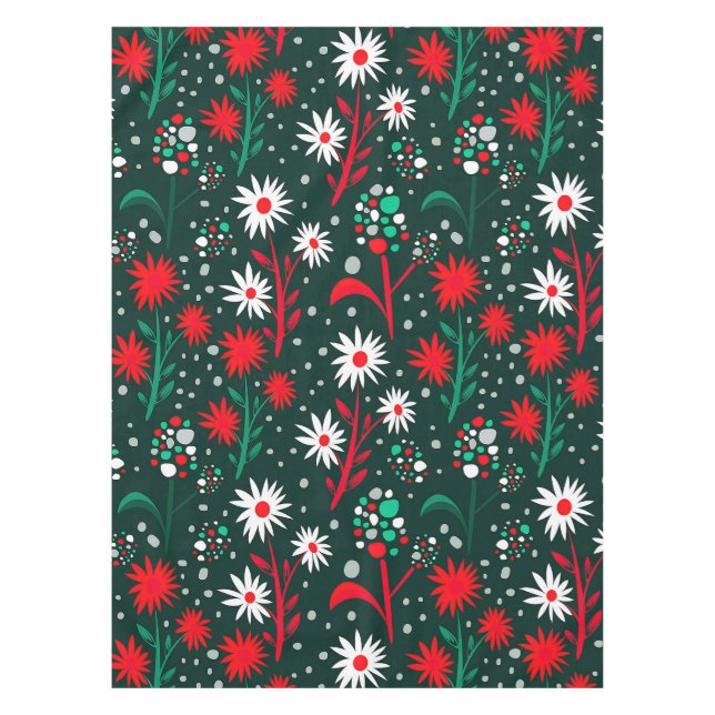 Farbenfrohes Blumenmuster Tischdecke (Vorderseite)