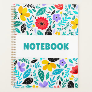 Farbenfrohes Blumennotizbuch – Minimalistisches Bl Planer
