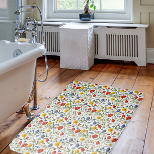 Farbenfrohes Blumiges Wildblumen Schönes Modernes Badematte