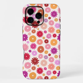 Farbenfrohes Blüten- Wiederholungsmuster iPhone 16 Pro Max Hülle