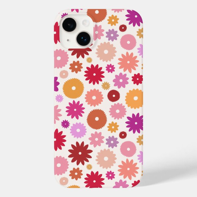 Farbenfrohes Blütenmuster Case-Mate iPhone 14 Plus Hülle (Rückseite)