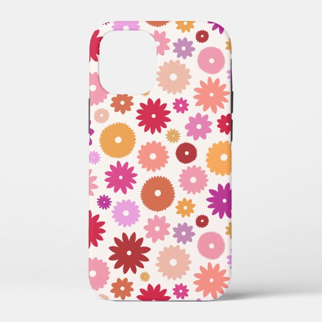 Farbenfrohes Blütenmuster Case-Mate iPhone Hülle (Rückseite)