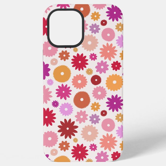 Farbenfrohes Blütenmuster iPhone 12 Pro Max Hülle (Rückseite)