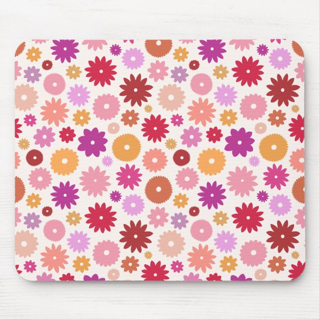 Farbenfrohes Blütenmuster Mousepad (Vorne)