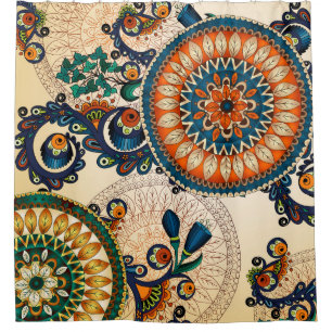 Farbenfrohes Bohemian Boho MOD Hippie Chic Muster Duschvorhang