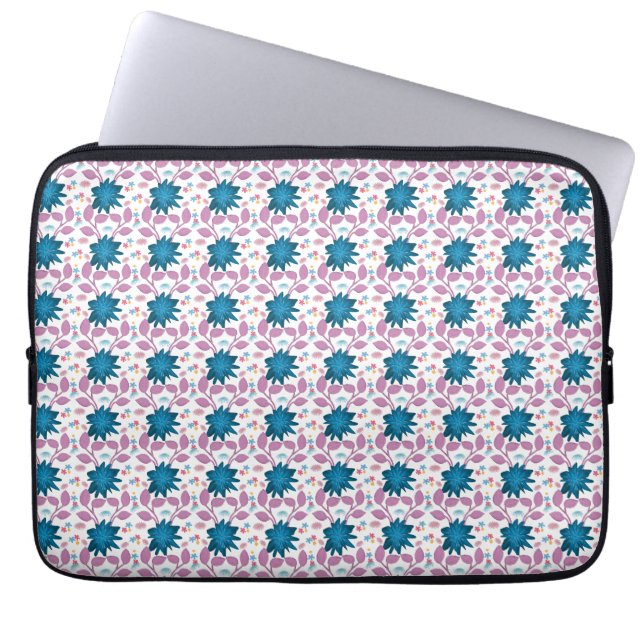 Farbenfrohes Boho-Blumenmuster Retro-Blume  Laptopschutzhülle (Vorderseite)