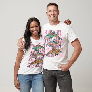Farbenfrohes Boho-Delfin-Trio T-Shirt