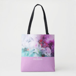 Farbenfrohes botanisches Gartenmonogramm Tasche