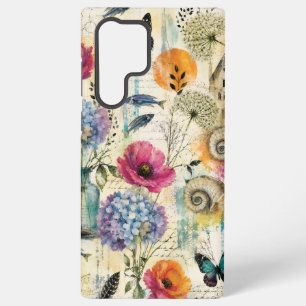 Farbenfrohes botanisches Wasserfarbmuster für die Samsung Galaxy Hülle