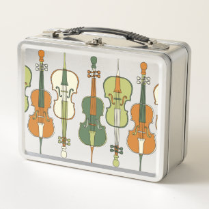 Farbenfrohes Cello-Muster Metall Brotdose
