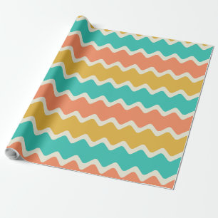 Farbenfrohes Chevron Große Streifen Geschenkpapier